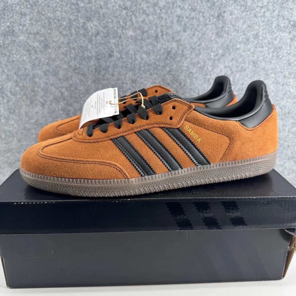 Adidas Samba ADV Sneakers Mens 10 Mesa Brown Black Suede HQ9286